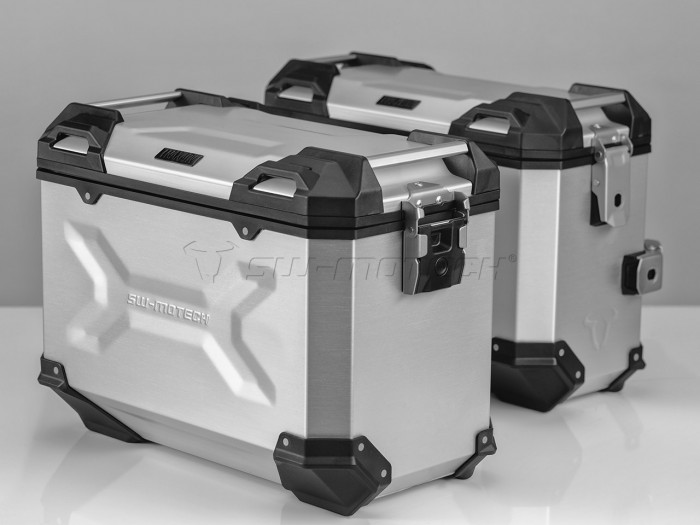 Zestaw aluminiowych kufrów bocznych Sw-Motech Trax ADV do BMW F650GS/F700GS/F800GS - srebrne
